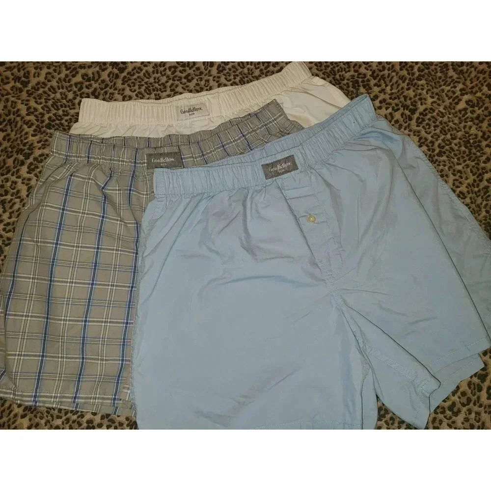 Lot of 3 Goodfellow & Co Sleepwear Shorts Men's Medium Plaid Elastic Waist (AAA)